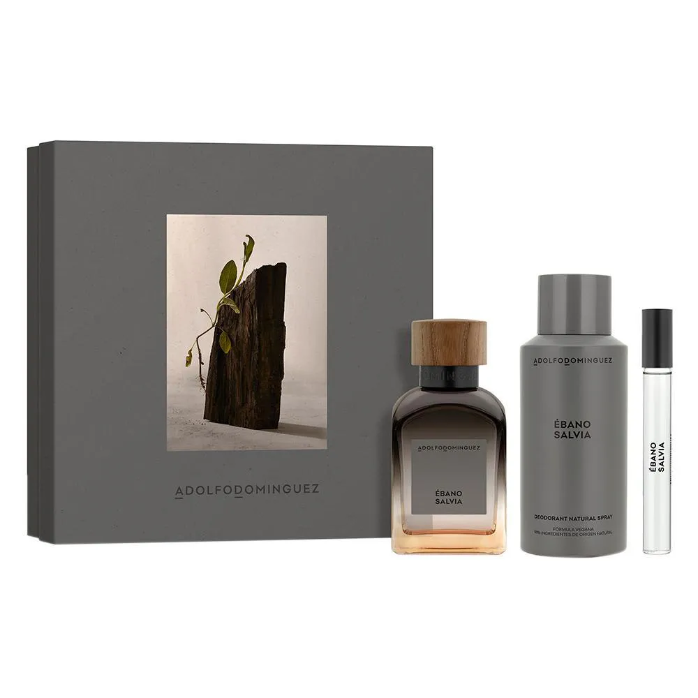 Kit Ébano Salvia Adolfo Dominguez Masculino Eau de Parfum 120ml+ Desodorante Corporal 150ml+ Eau de Parfum 10ml