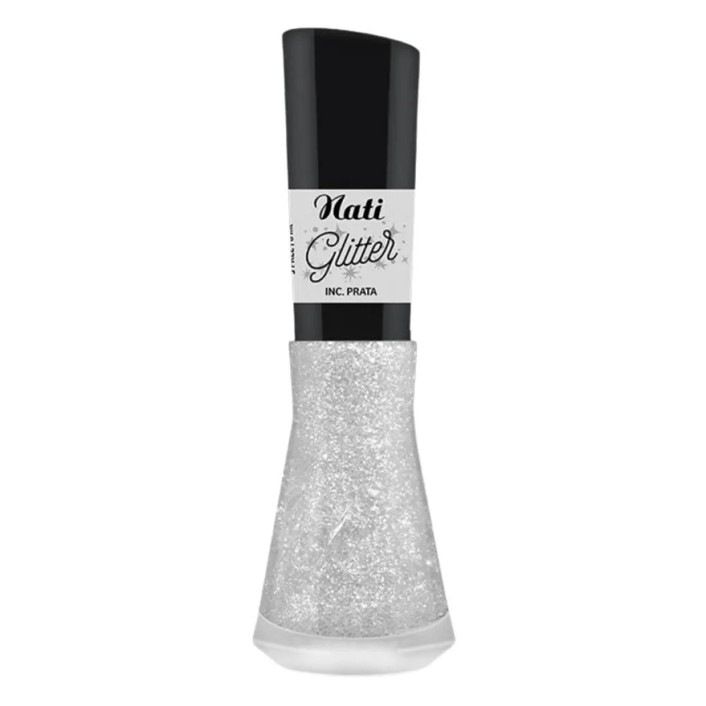 ESMALTE GLITTER NATI INCOLOR PRATA 8ML