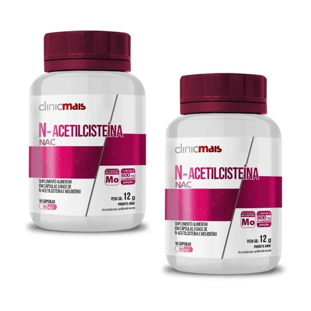 KIT 2 NAC 600MG CLINICMAIS Incolor SEM Sabor