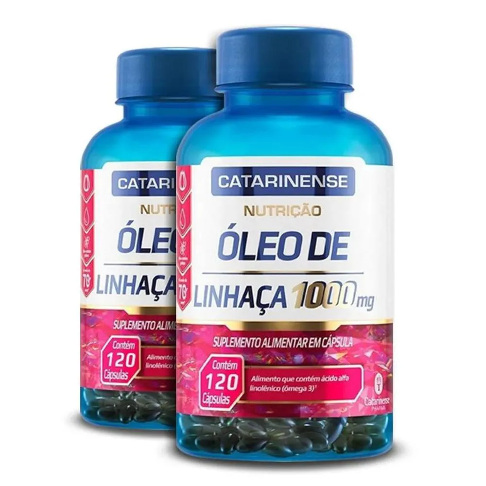 KIT 2 ÓLEO DE LINHAçA 1000MG CATARINENSE 120 CáPSULAS