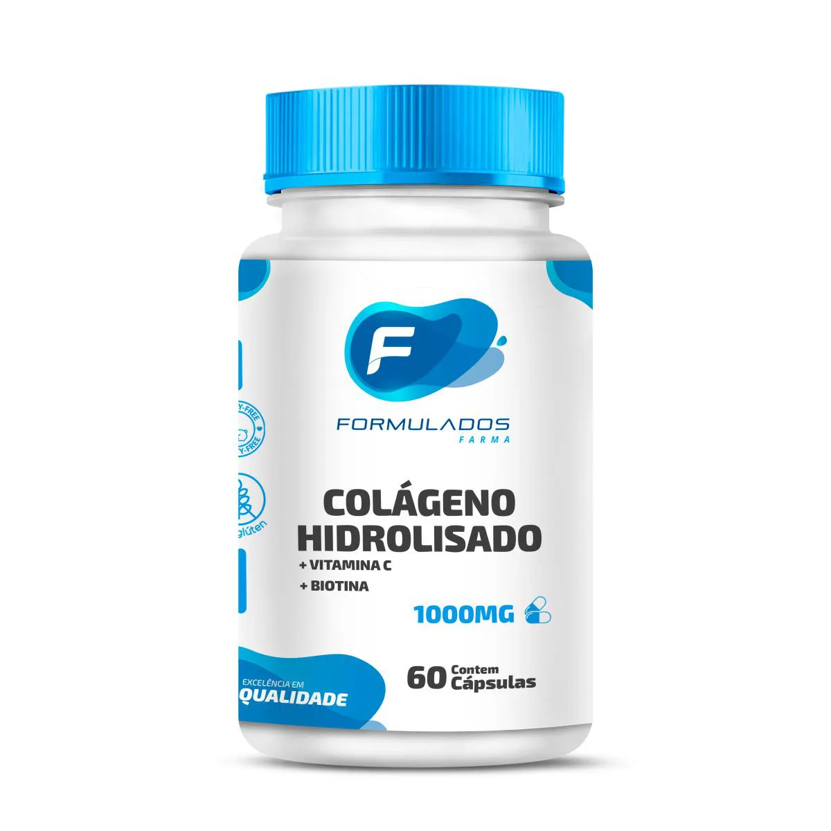 COLAGENO HIDROLISADO 1000MG COM VITAMINA C + BIOTINA 60 CáPSULAS