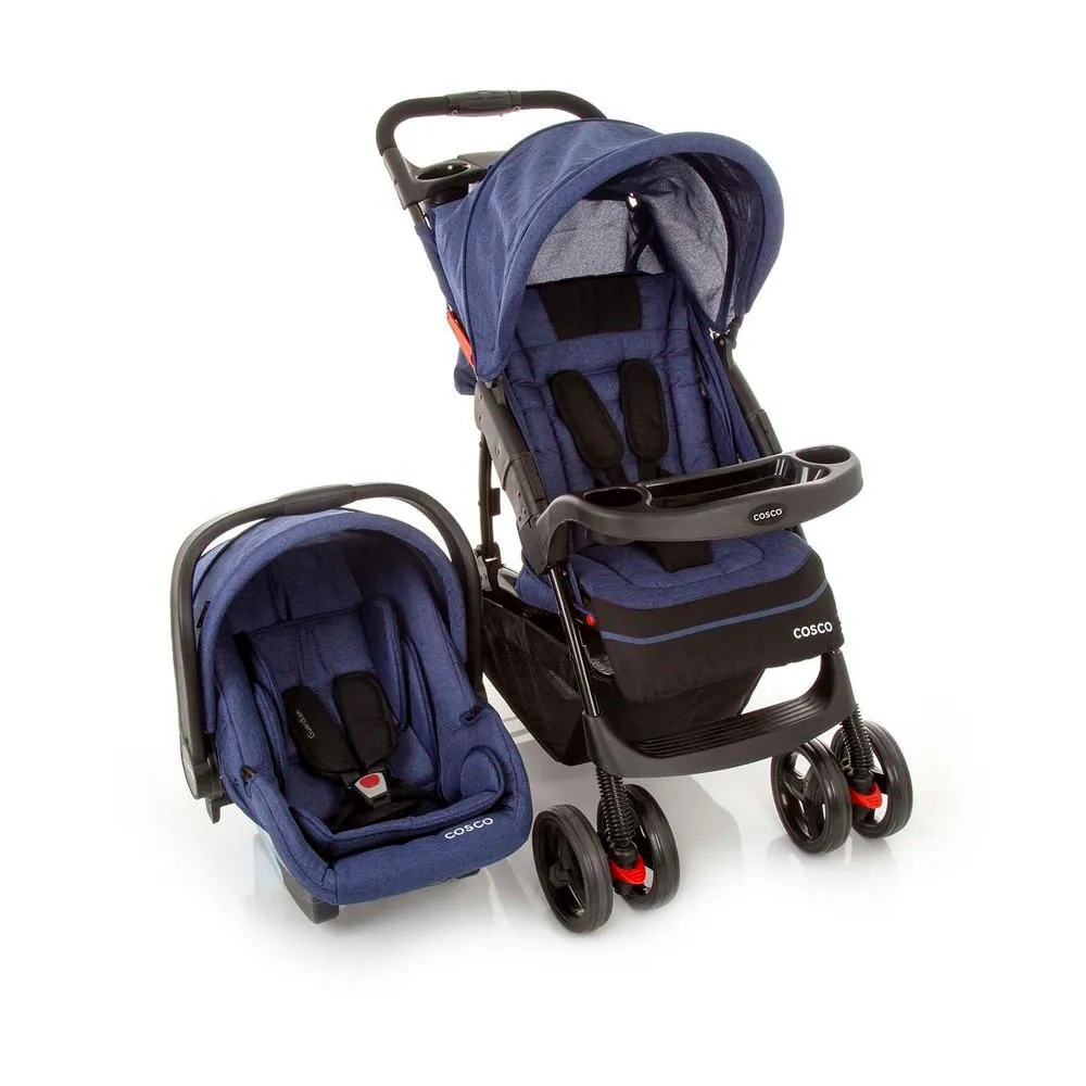 Travel System Moove 2.0 Duo Cosco - Azul Mescla