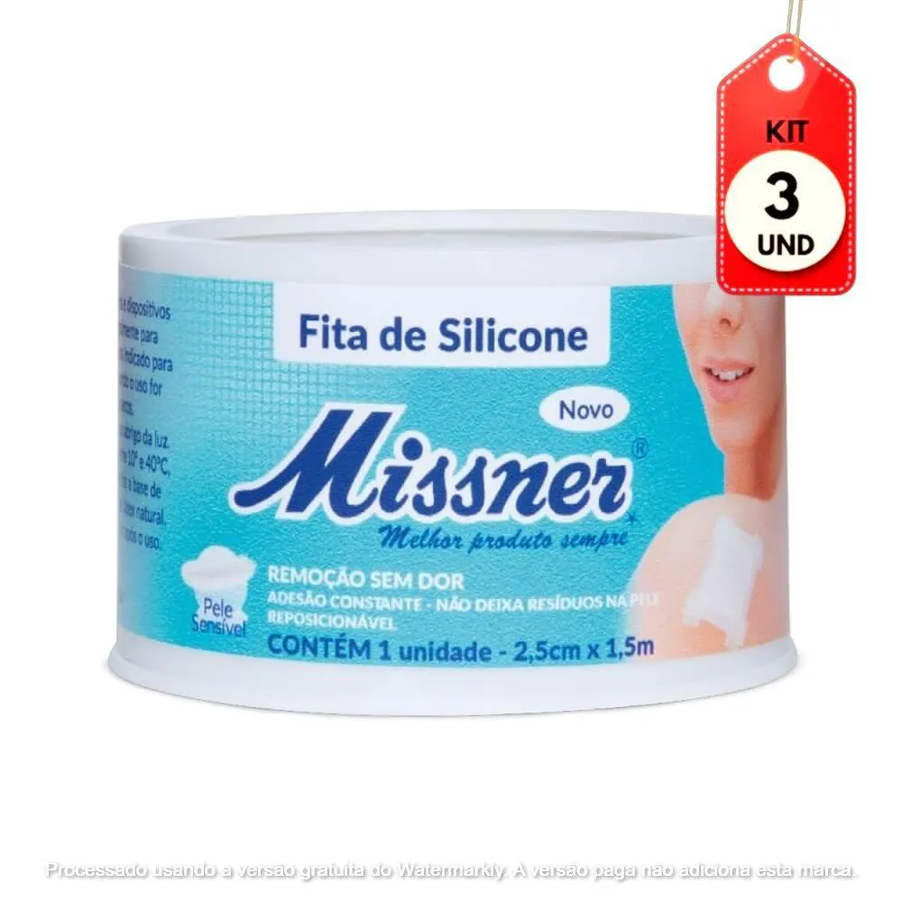 Kit C/03 Missner Fita De Silicone Branco 2,5Cmx1,5M