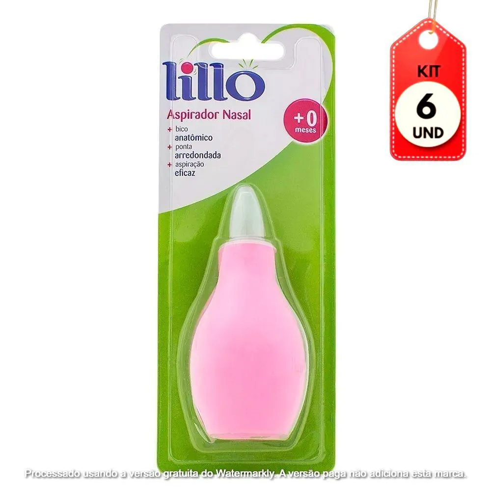 Kit C/06 Lillo 654130 Aspirador Nasal Rosa