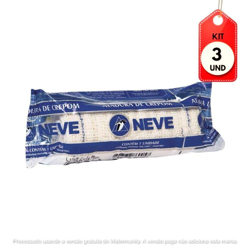 Kit C/03 Neve Atadura Crepe 20Cmx4,5M