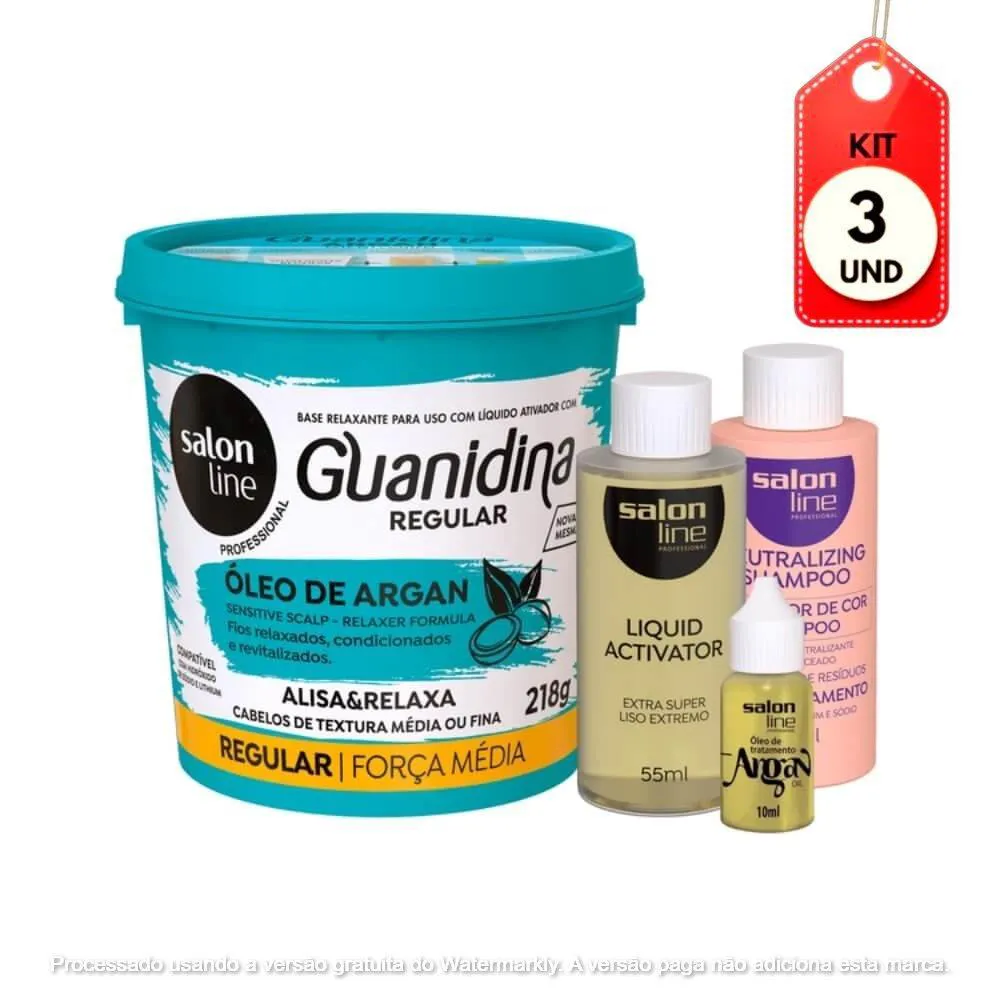 Kit C/03 Salon Line Guanidina Óleo De Argan Médio