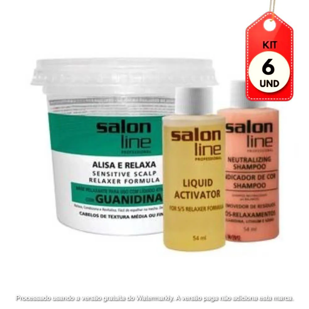 Kit C/06 Salon Line Guanidina Sensite Scalp Cabelos Médios E Finos 218G
