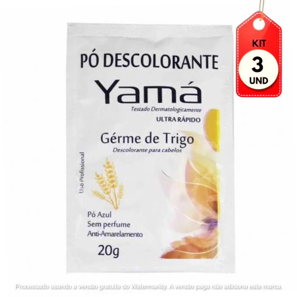 Kit C/03 Yamá Germe De Trigo Pó Descolorante 20G