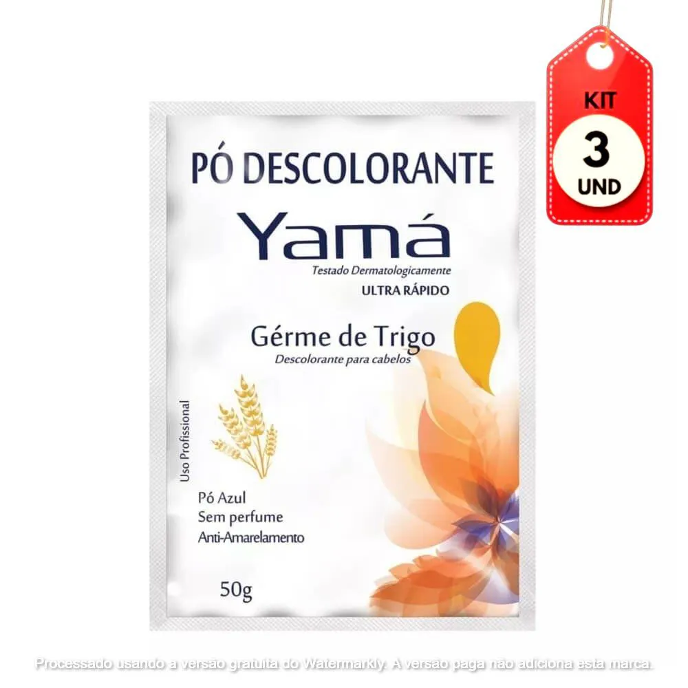 Kit C/03 Yamá Germe De Trigo Pó Descolorante 50G
