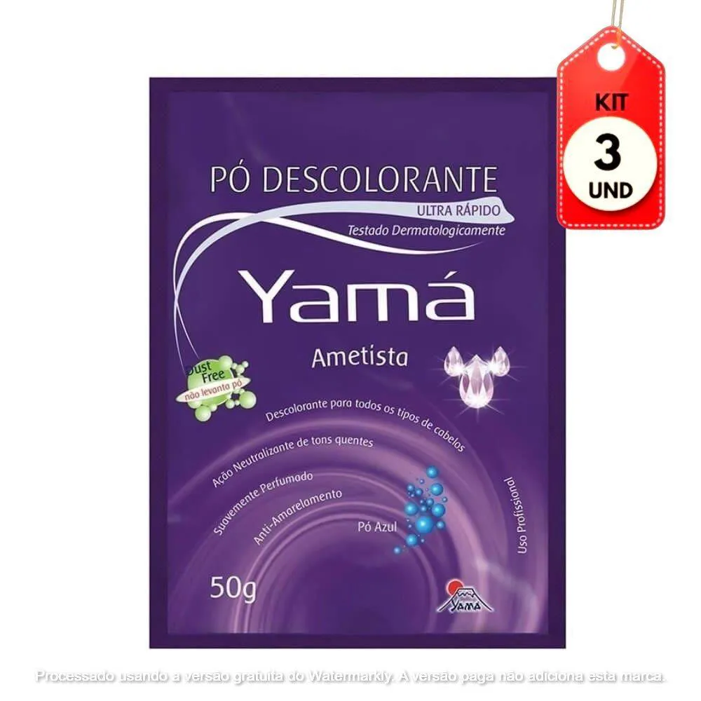 Kit C/03 Yamá Ametista Pó Descolorante 50G