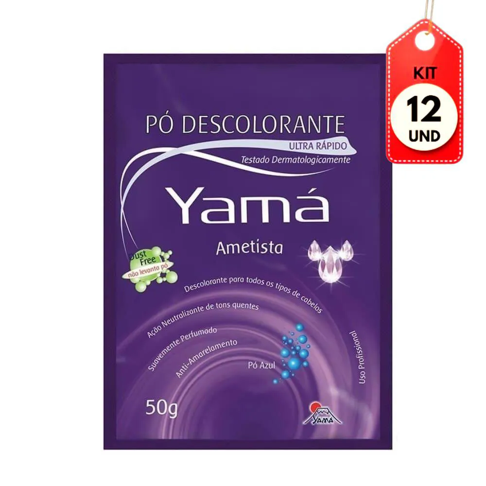 Kit C/12 Yamá Ametista Pó Descolorante 50G