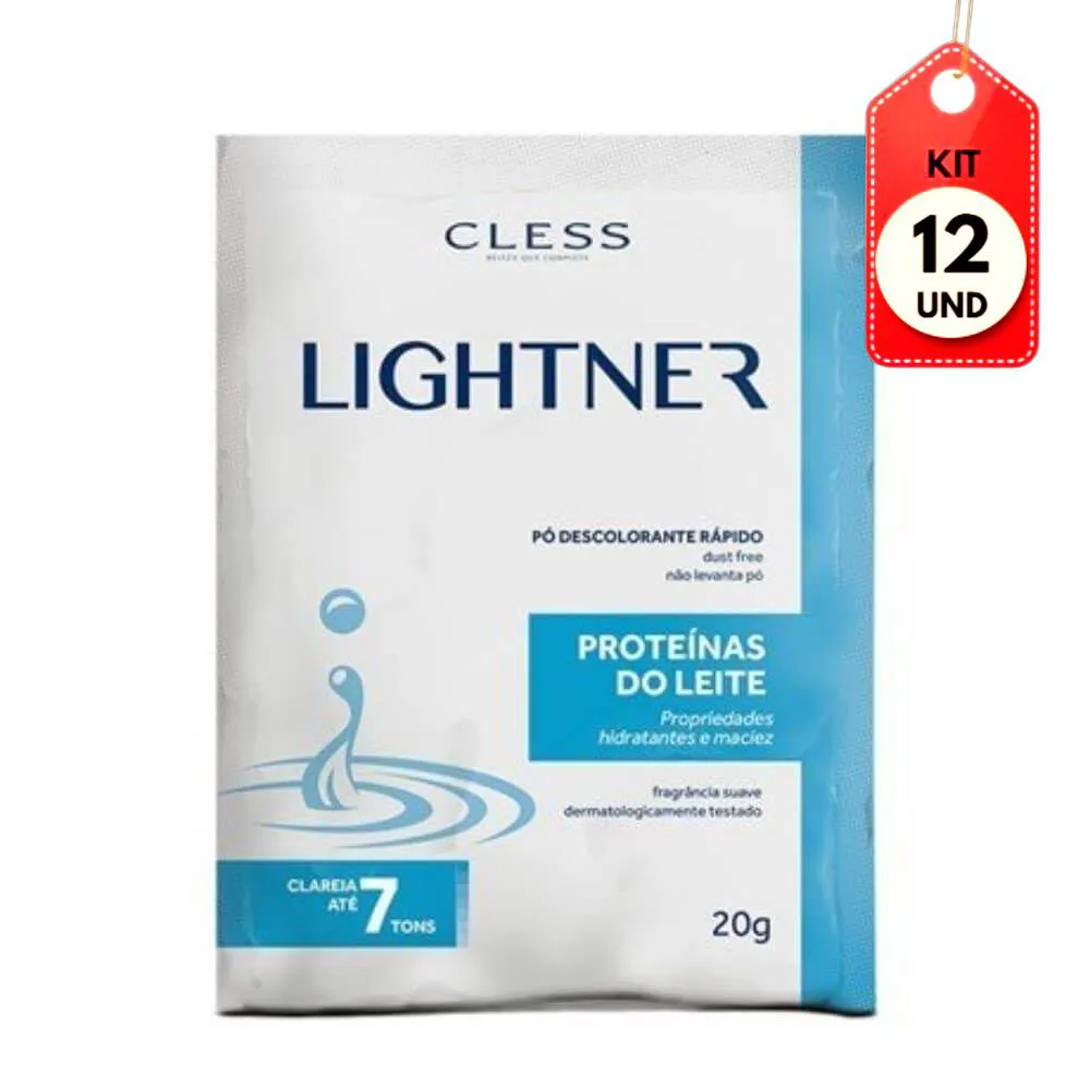 Kit C/12 Lightner Proteínas Do Leite Pó Descolorante 20G