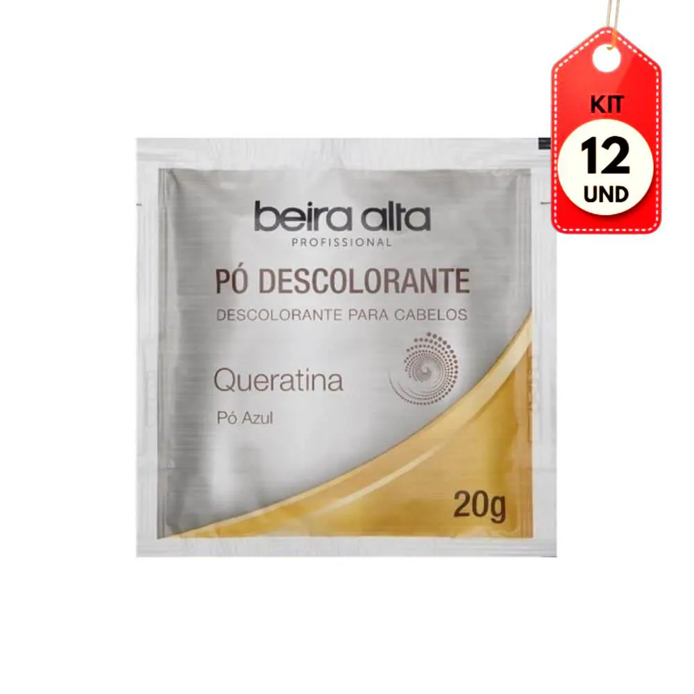 Kit C/12 Beira Alta Queratina Pó Descolorante 20G