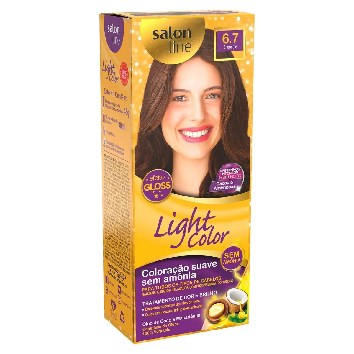 Coloração Light Color 6.7 Chocolate Salon Line
