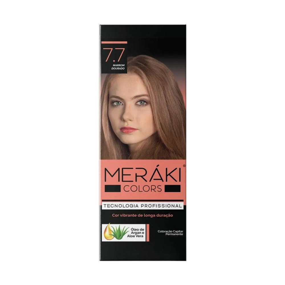 Kit Tintura Meráki Color Marrom Dourado 7.7 125Gr