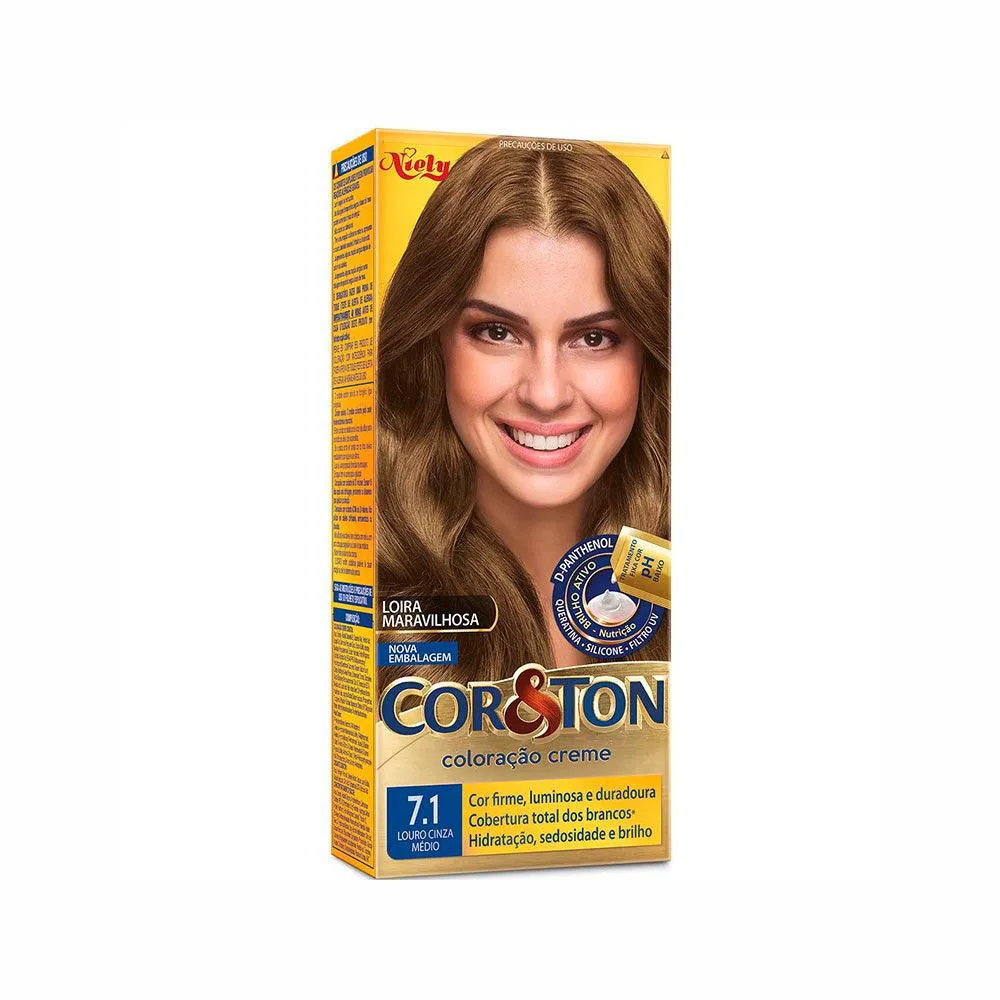 Tintura Cor & Ton 7.1 Louro Cinza Médio