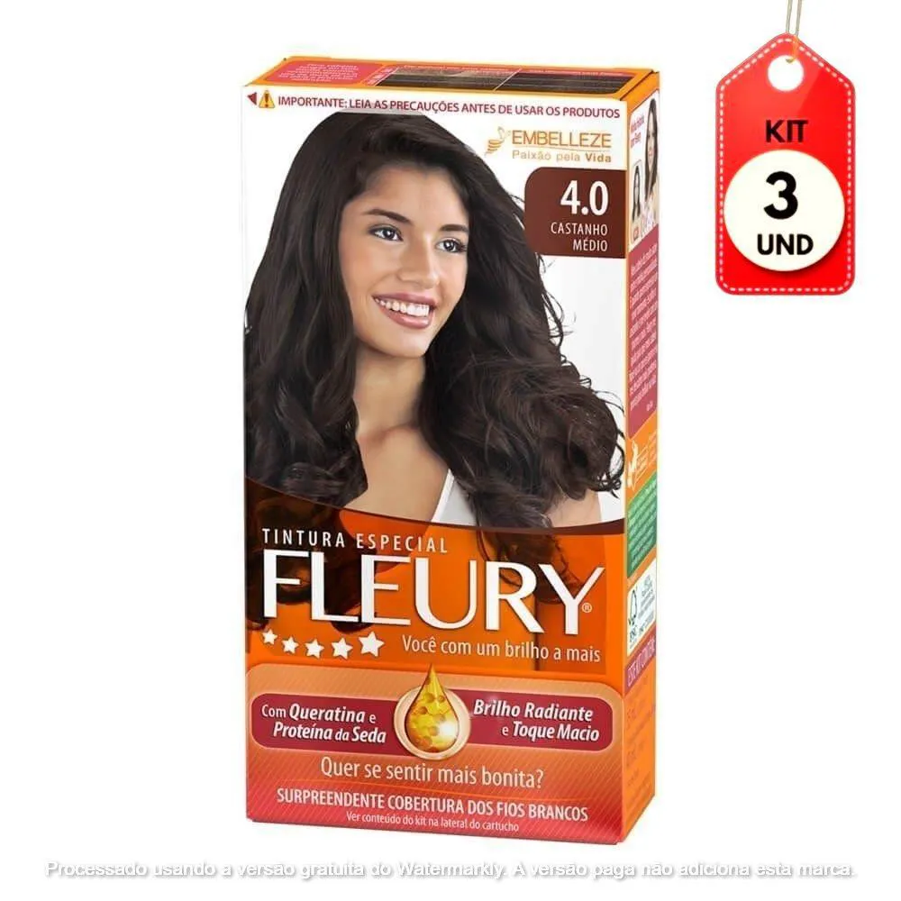 Kit C/03 Fleury Tinta Kit 4.0 Castanho