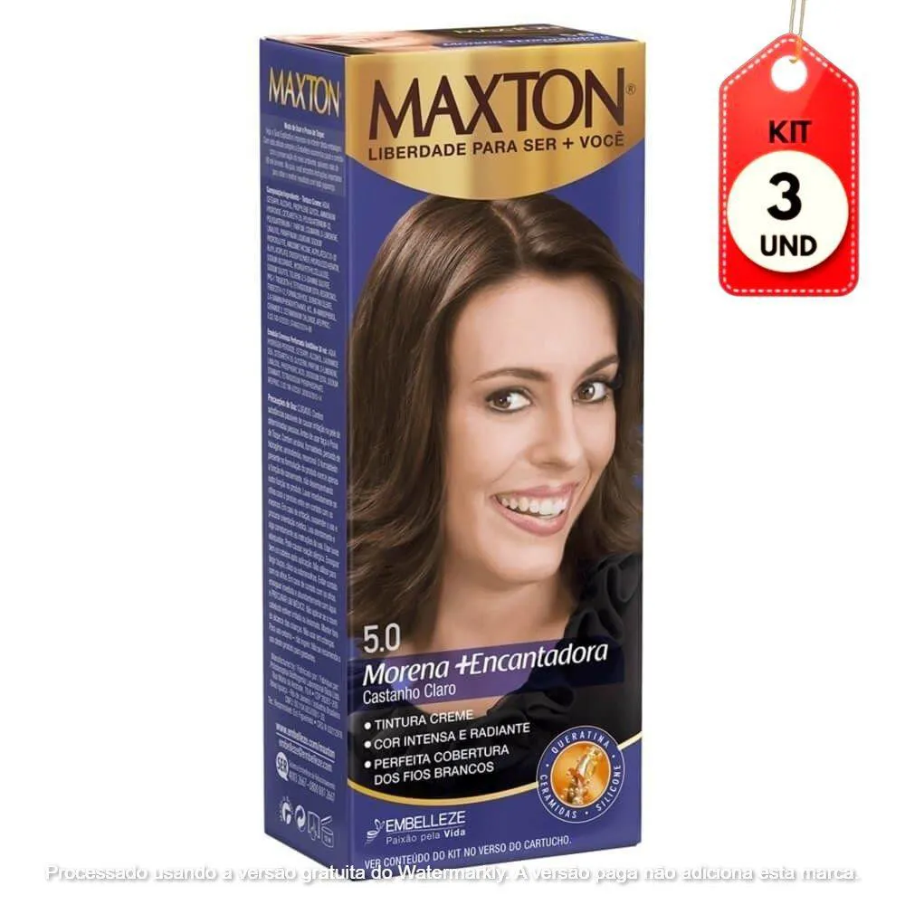 Kit C/03 Maxton Tinta 5.0 Castanho Claro