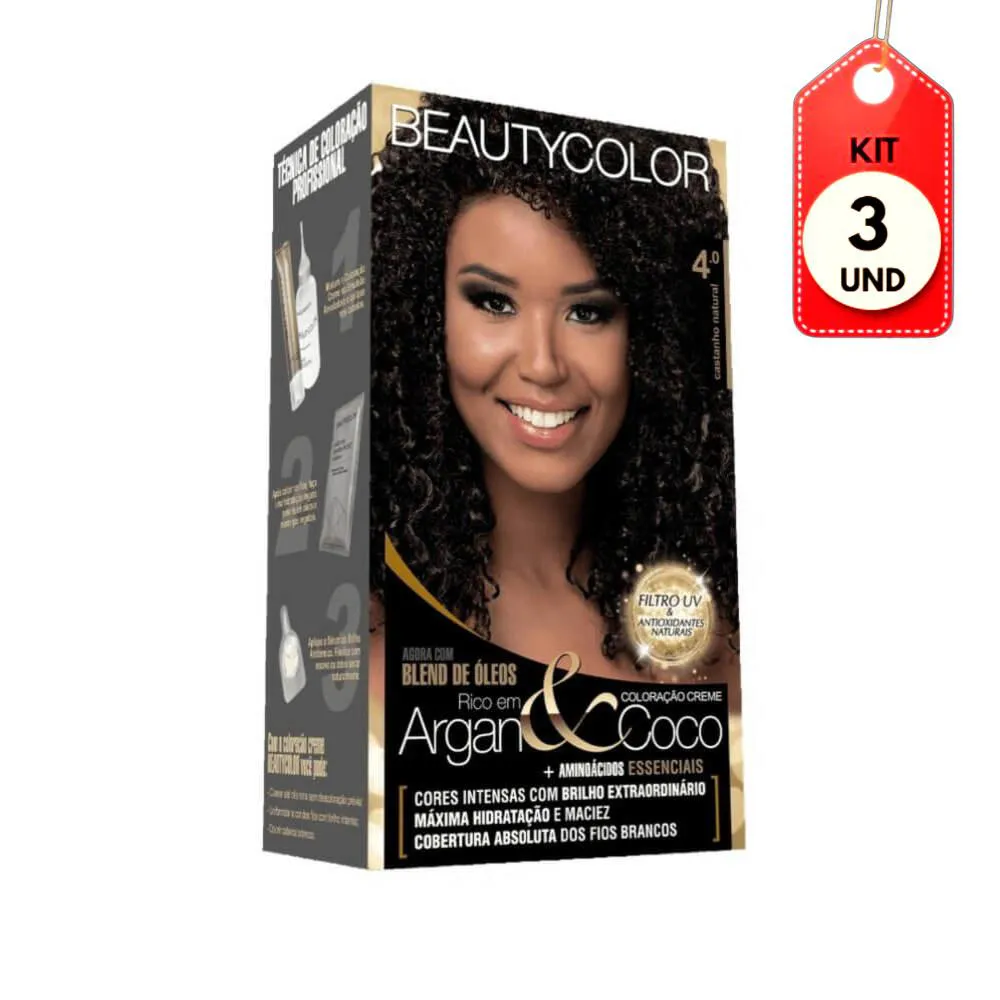 Kit C/03 Beautycolor Tinta Kit 4.0 Castanho Natural