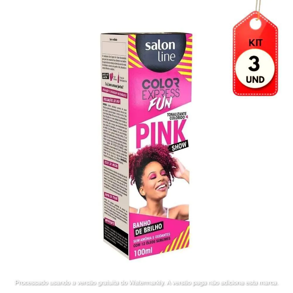 Kit C/03 Salon Line Color Express Fun Pink Show Tonalizante 100G