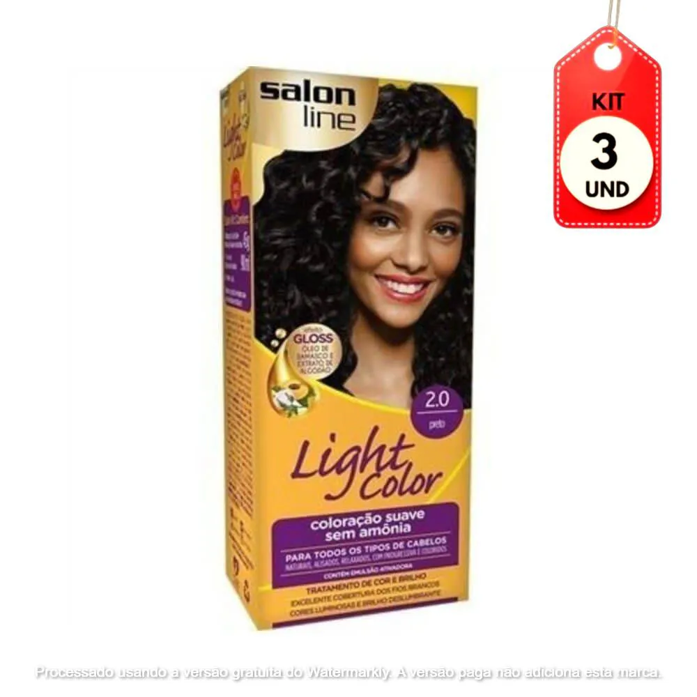Kit C/03 Lightcolor Tinta Profissional 2.0 Preto 45G