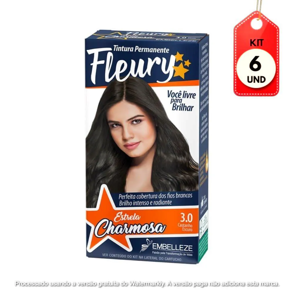Kit C/06 Fleury Tinta Kit 3.0 Castanho Escuro