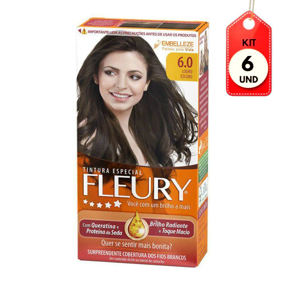 Kit C/06 Fleury Tinta Kit 6.0 Louro Escuro