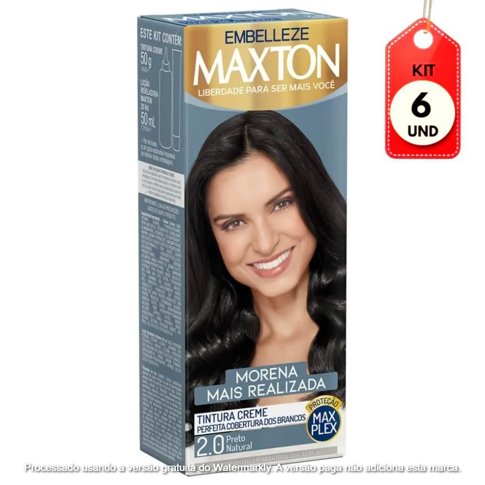 Kit C/06 Maxton Tinta 2.0 Preto Natural