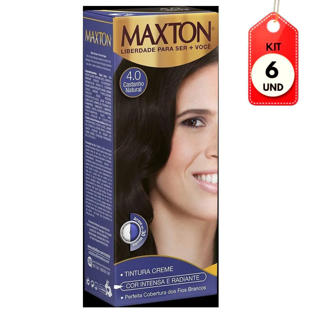 Kit C/06 Maxton Tinta 4.0 Castanho Natural
