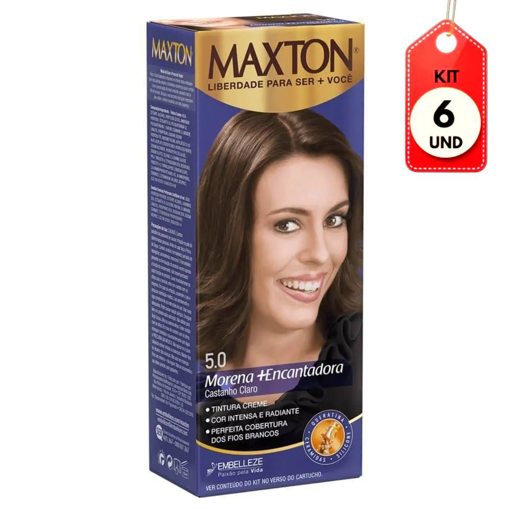 Kit C/06 Maxton Tinta 5.0 Castanho Claro