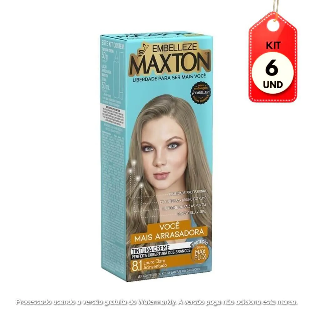Kit C/06 Maxton Tinta 8.1 Louro Sueco