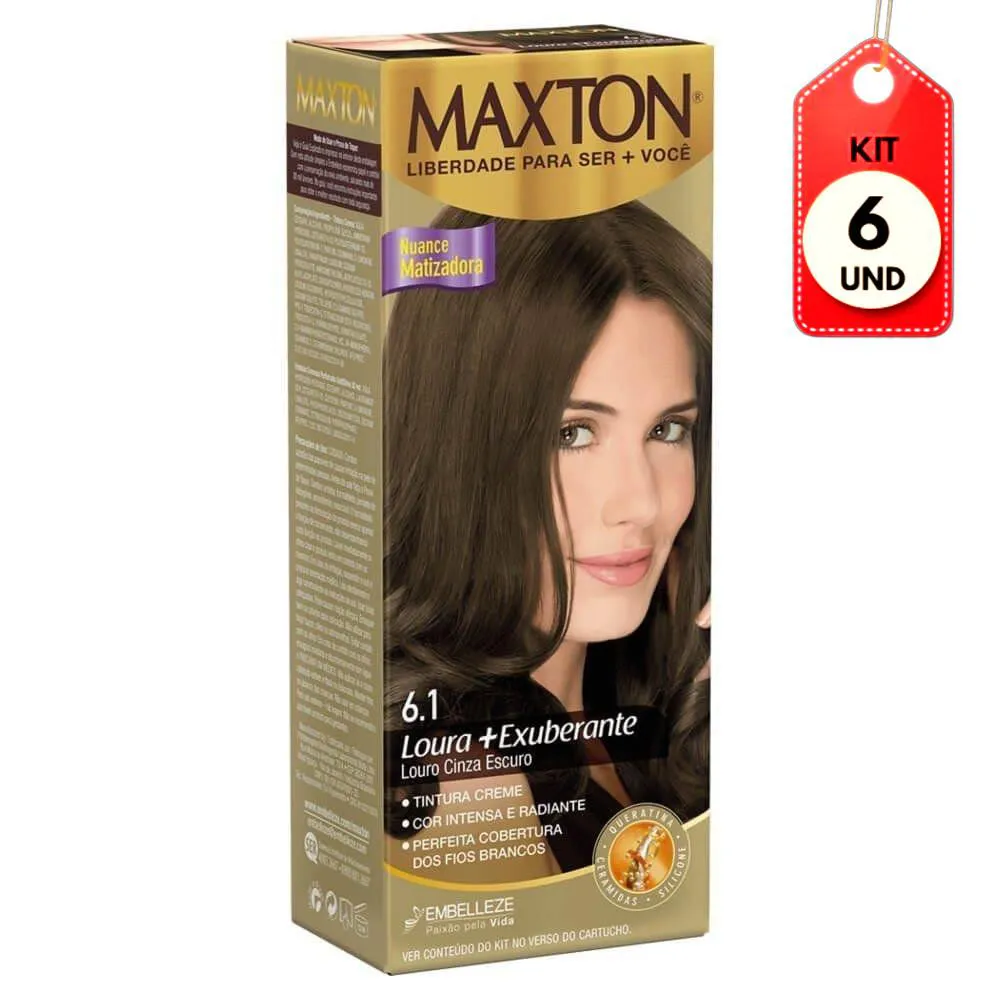 Kit C/06 Maxton Tinta 6.1 Louro Cinza Escuro