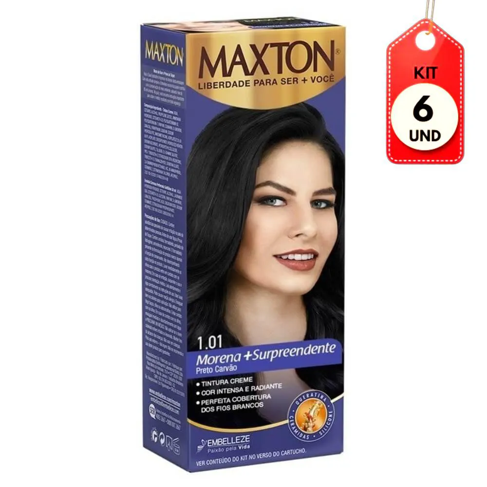 Kit C/06 Maxton Tinta Kit 1.01 Preto Carvão