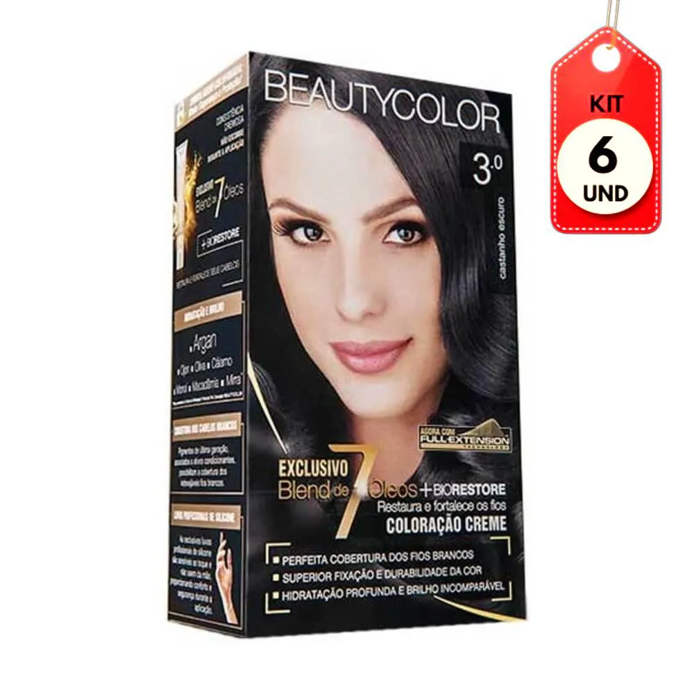 Kit C/06 Beautycolor Tinta Kit 3.0 Castanho Escuro