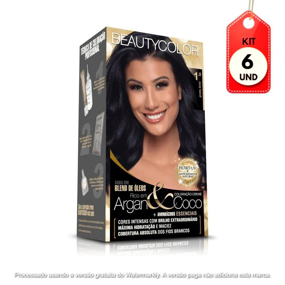 Kit C/06 Beautycolor Kit Tintura 1.0 Preto Ônix
