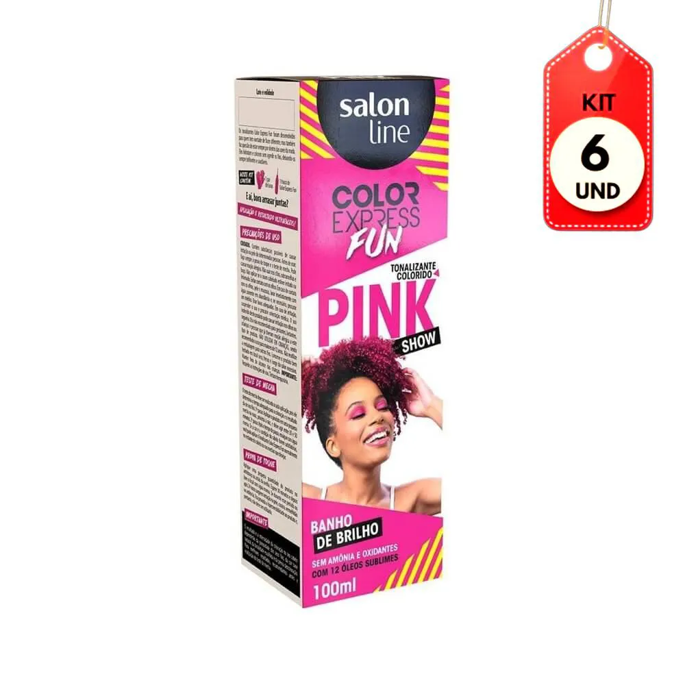Kit C/06 Salon Line Color Express Fun Pink Show Tonalizante 100G