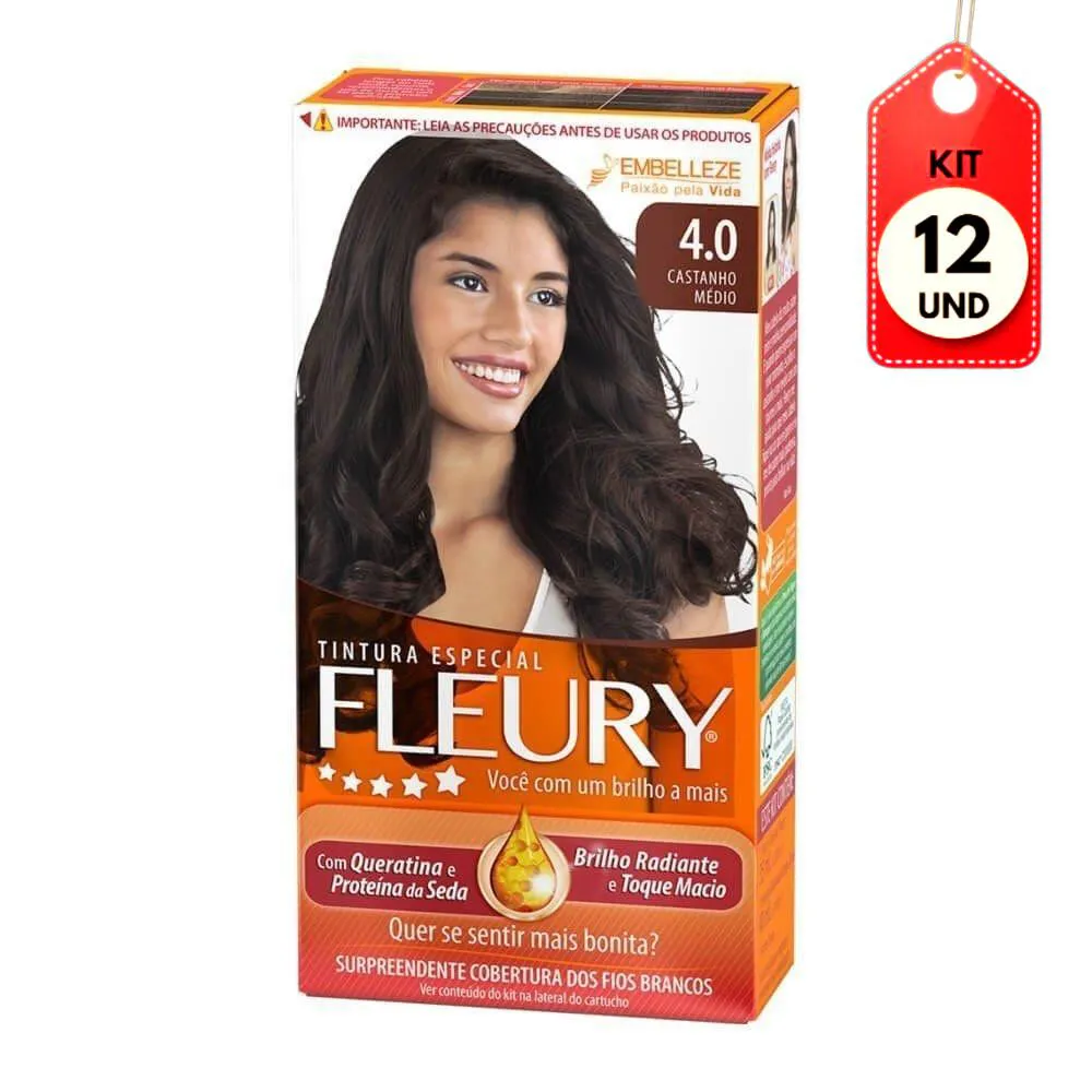 Kit C/12 Fleury Tinta Kit 4.0 Castanho