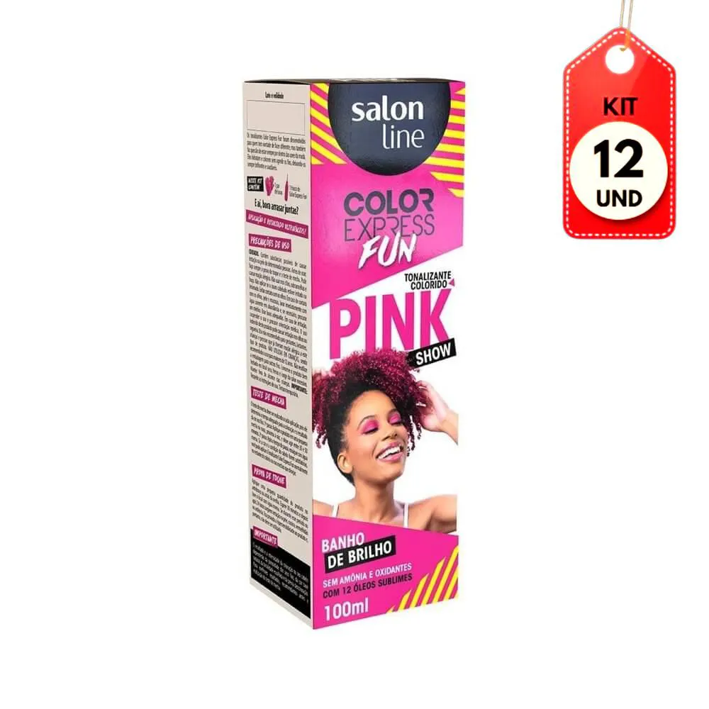Kit C/12 Salon Line Color Express Fun Pink Show Tonalizante 100G