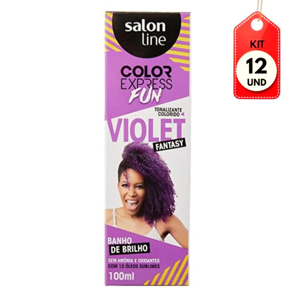 Kit C/12 Salon Line Color Express Fun Violet Fantasy Tonalizante 100G