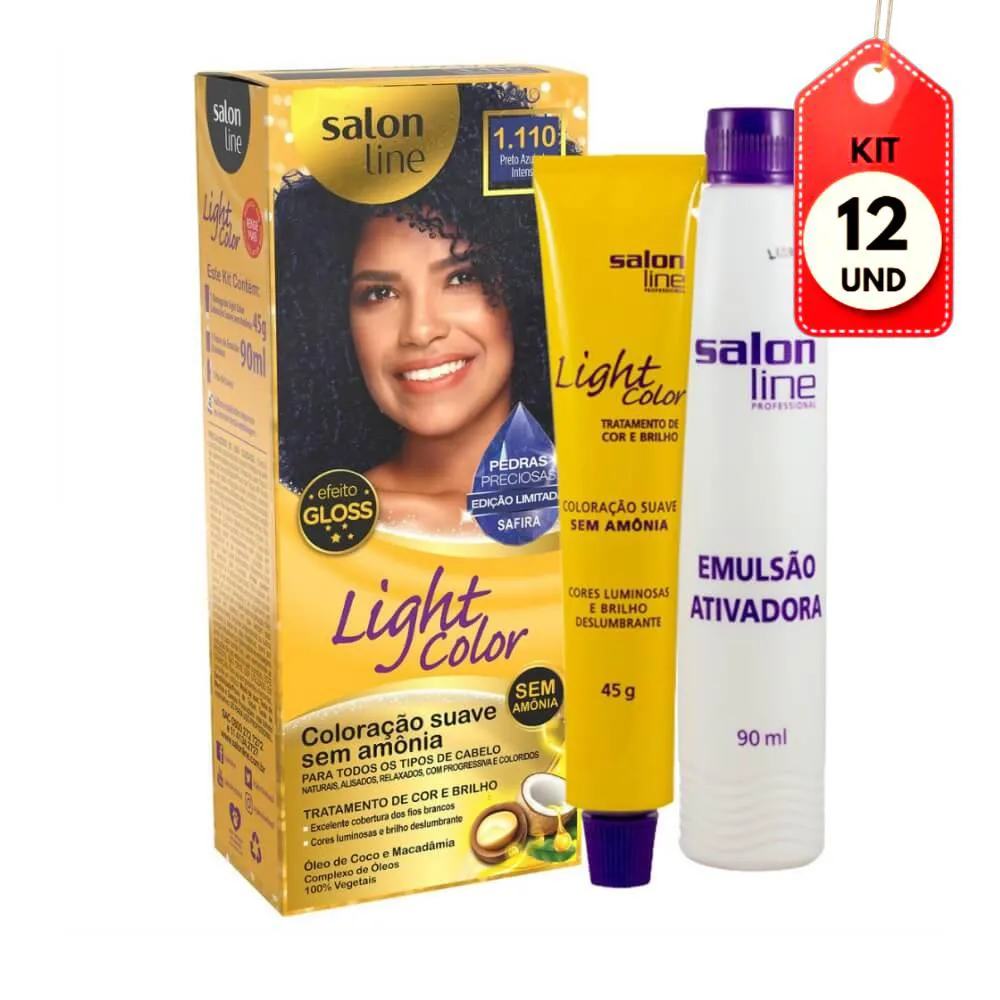 Kit C/12 Light Color Tinta 1.110 Safira