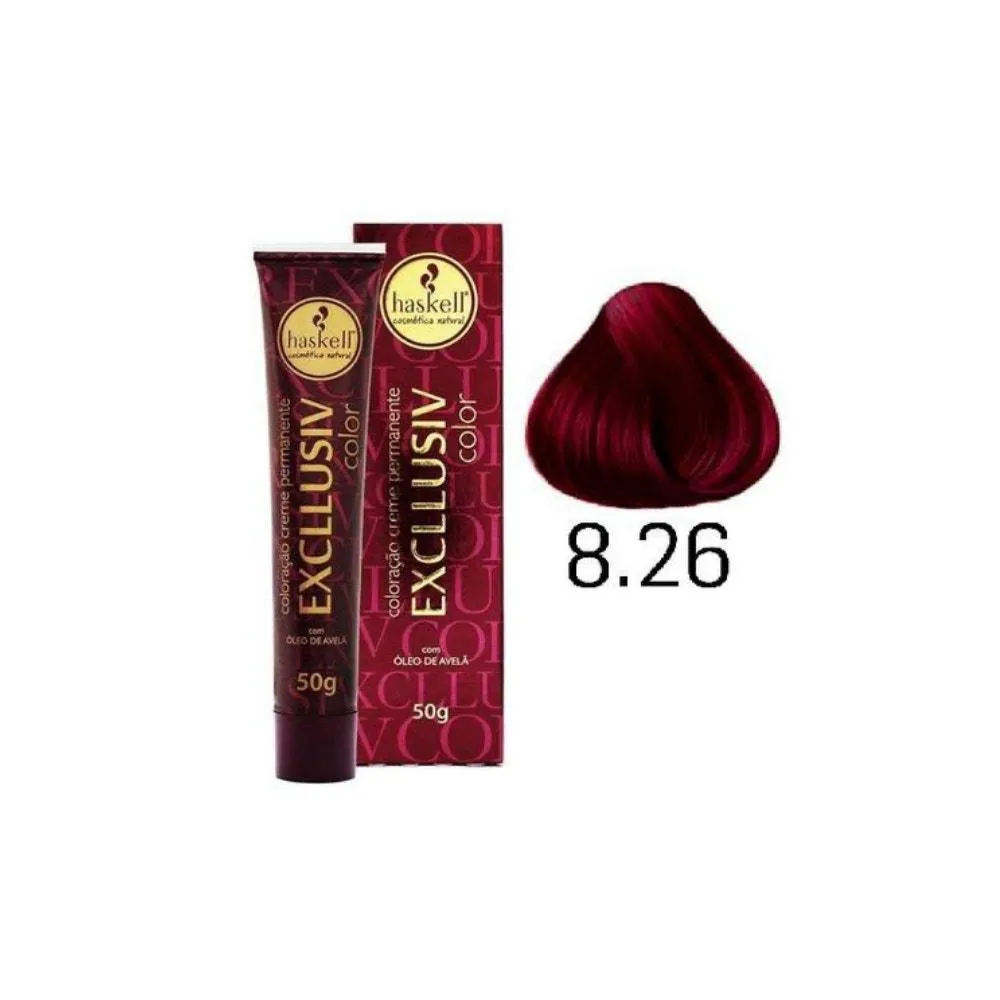 Tintura Haskell 8.26 Louro Claro Violeta Vermelho