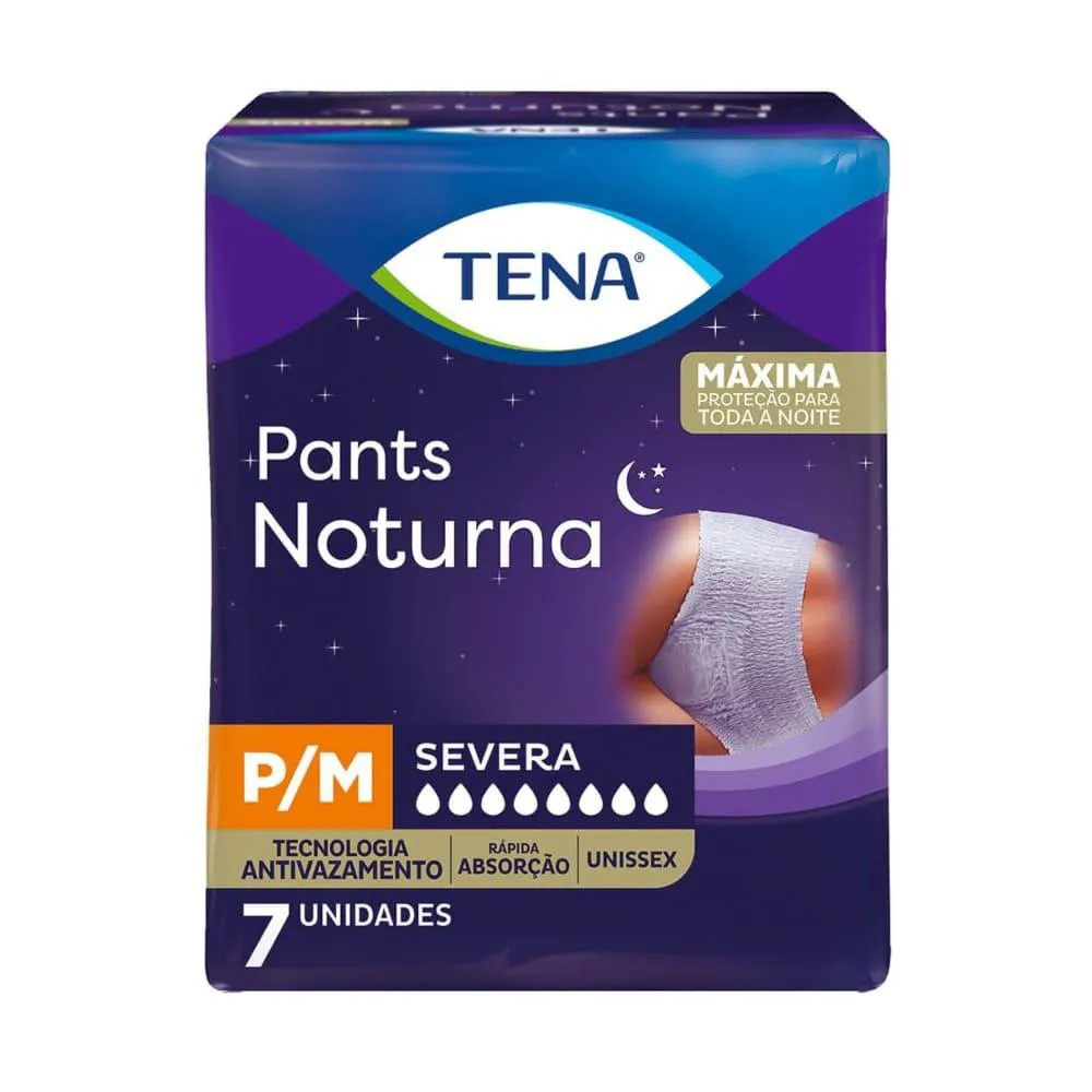 Roupa Íntima Descartável Tena Cotidian Pants Para Incontinência Urinária Noturno Unissex P/M Absorção Intensa7 Unidades