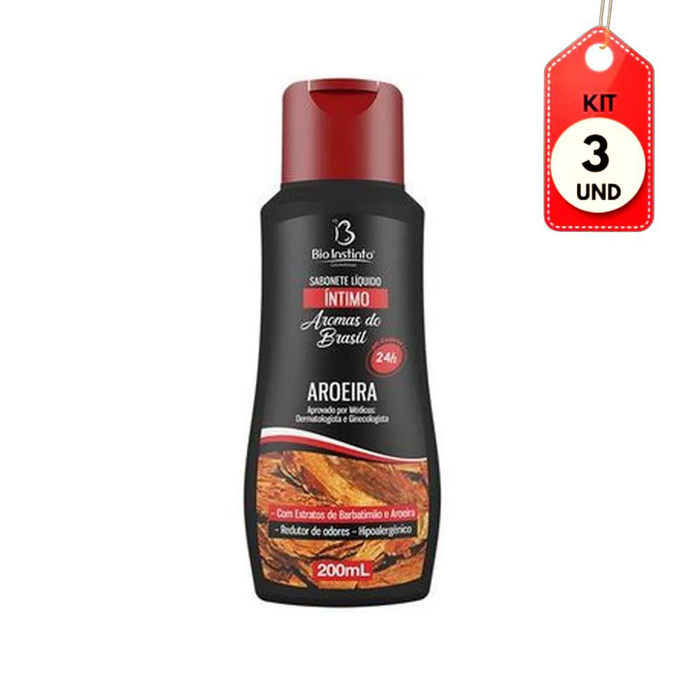 Kit C/03 Bio Instinto Aroeira Sabonete Íntimo 200Ml