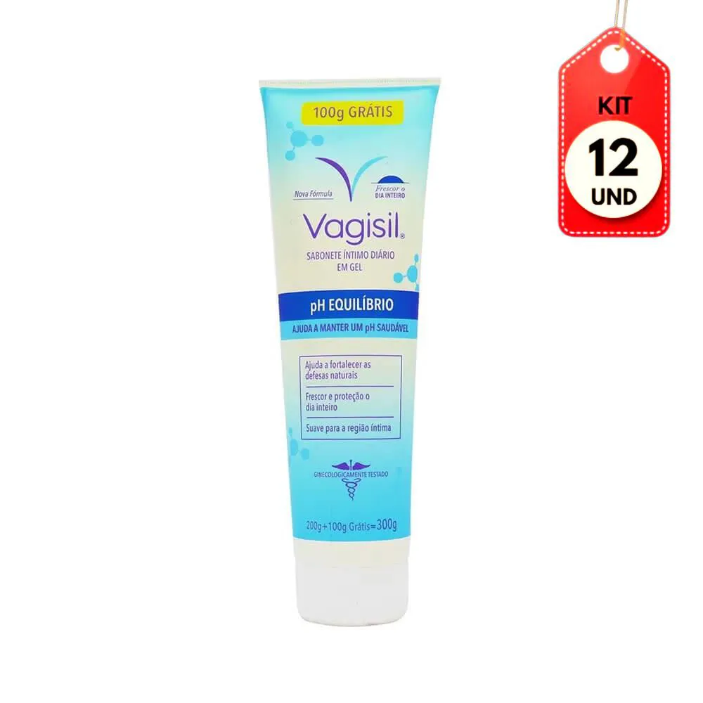 Kit C/12 Vagisil Prevent Plus Sabonete Íntimo 300Ml
