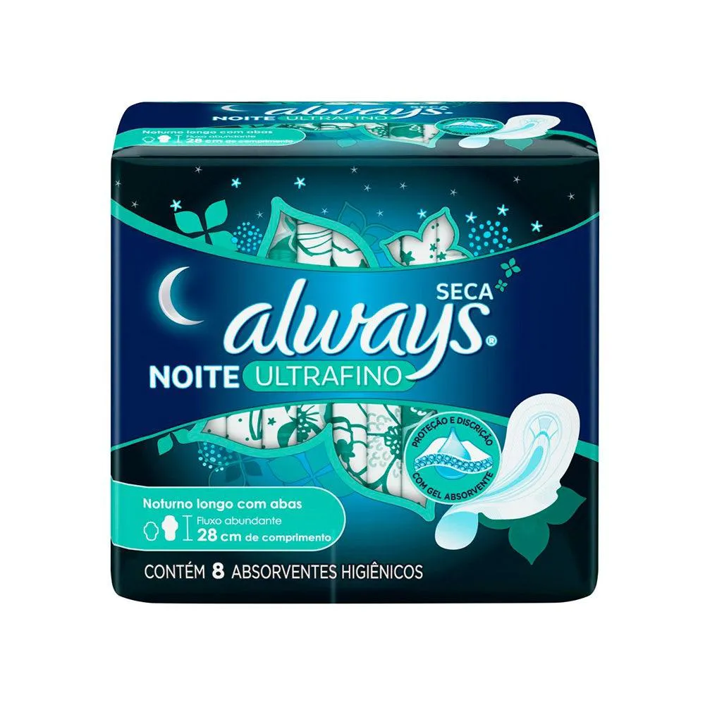 Absorvente Always Ultrafino Noturno Seca C/8Un
