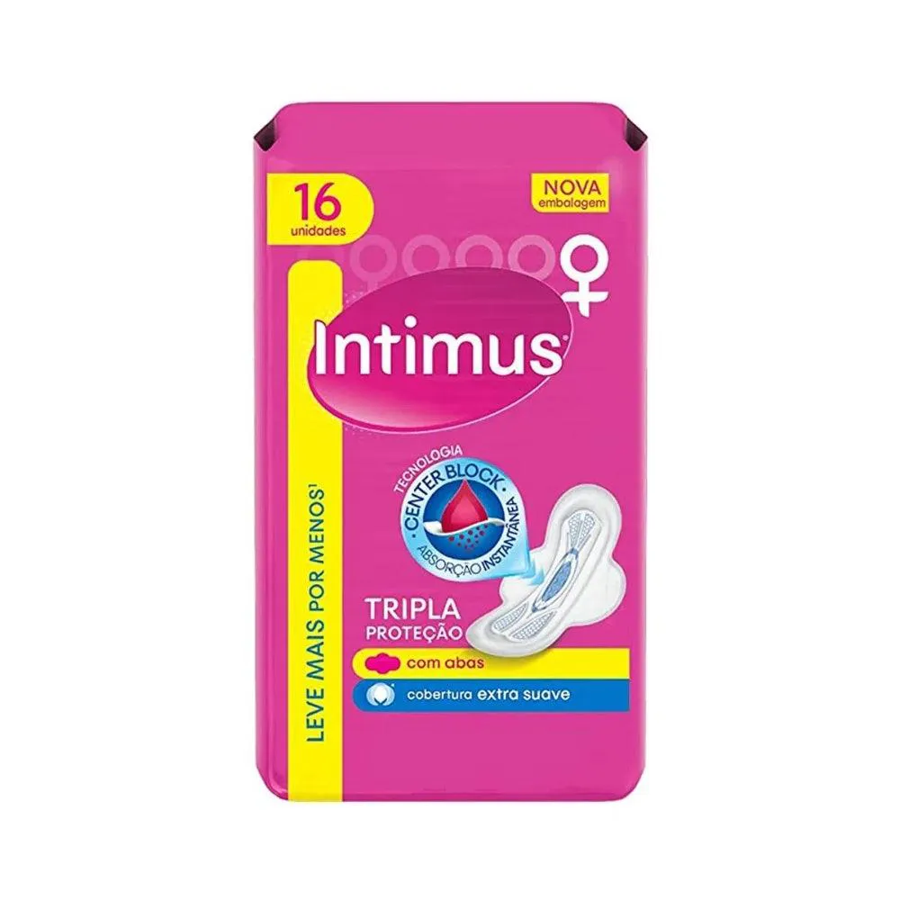 Absorvente Intimus Com Abas Tripla Proteção Suave Lv16 Pg14