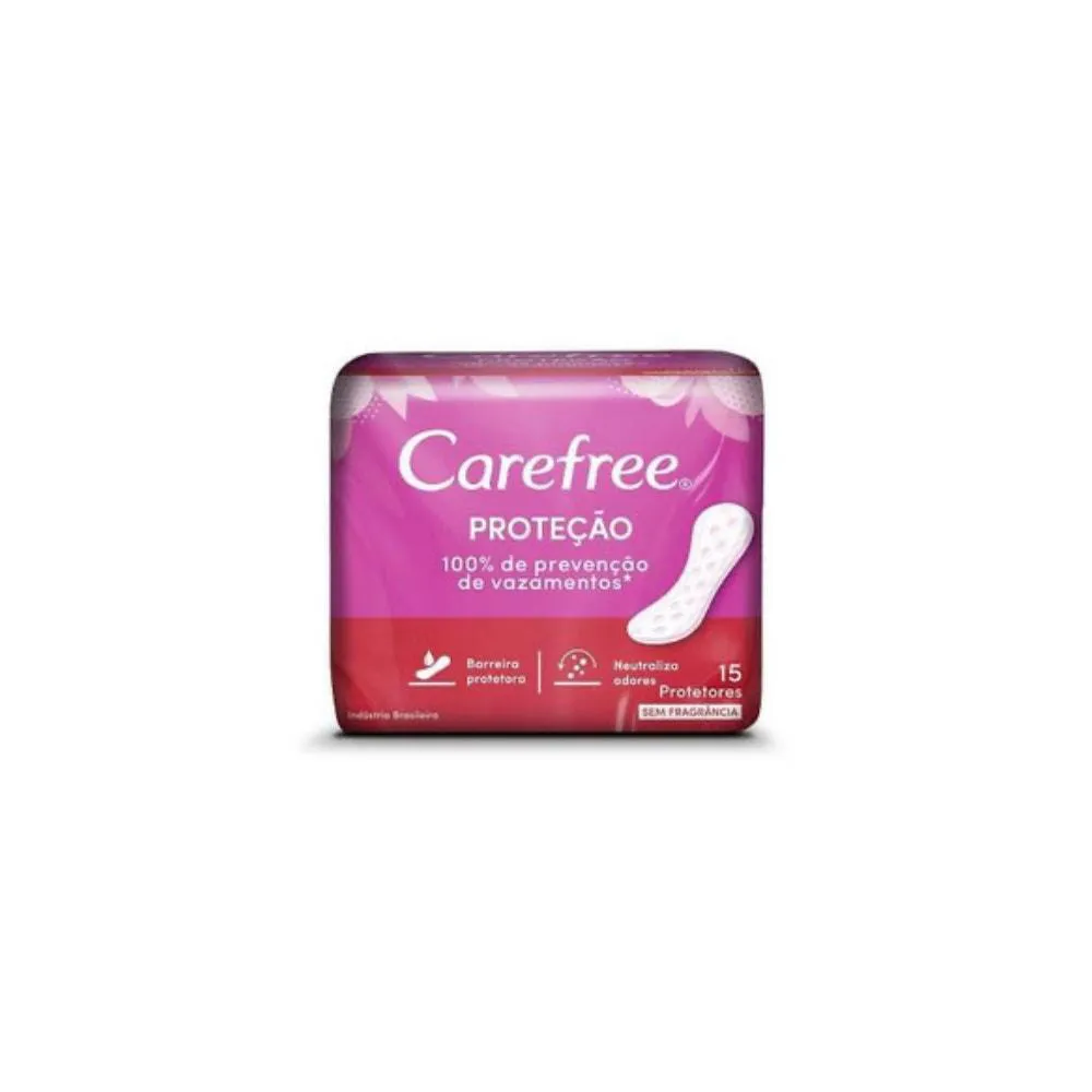 Absorvente Carefree Proteção S/ Perfume C/ 15Un