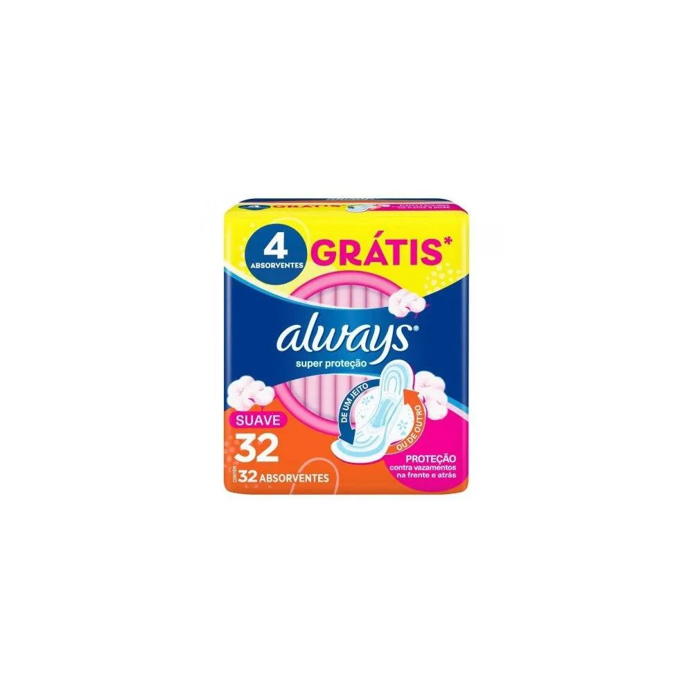 Absorvente Always Com Abas Super Proteção Suave C/32Un