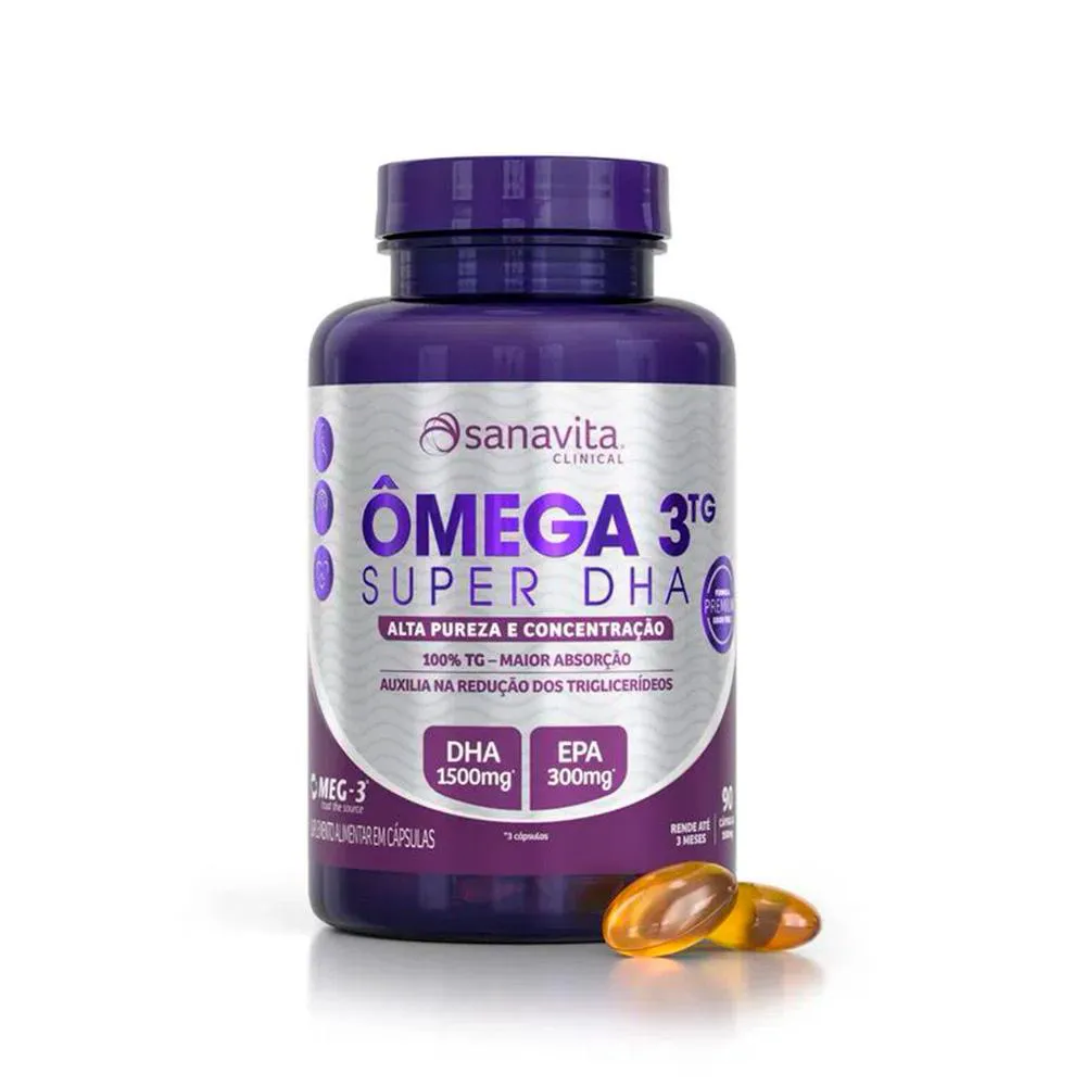 OMEGA 3TG SUPER DHA 1500MG CONCENTRADO 90 CAPSULAS SANAVITA