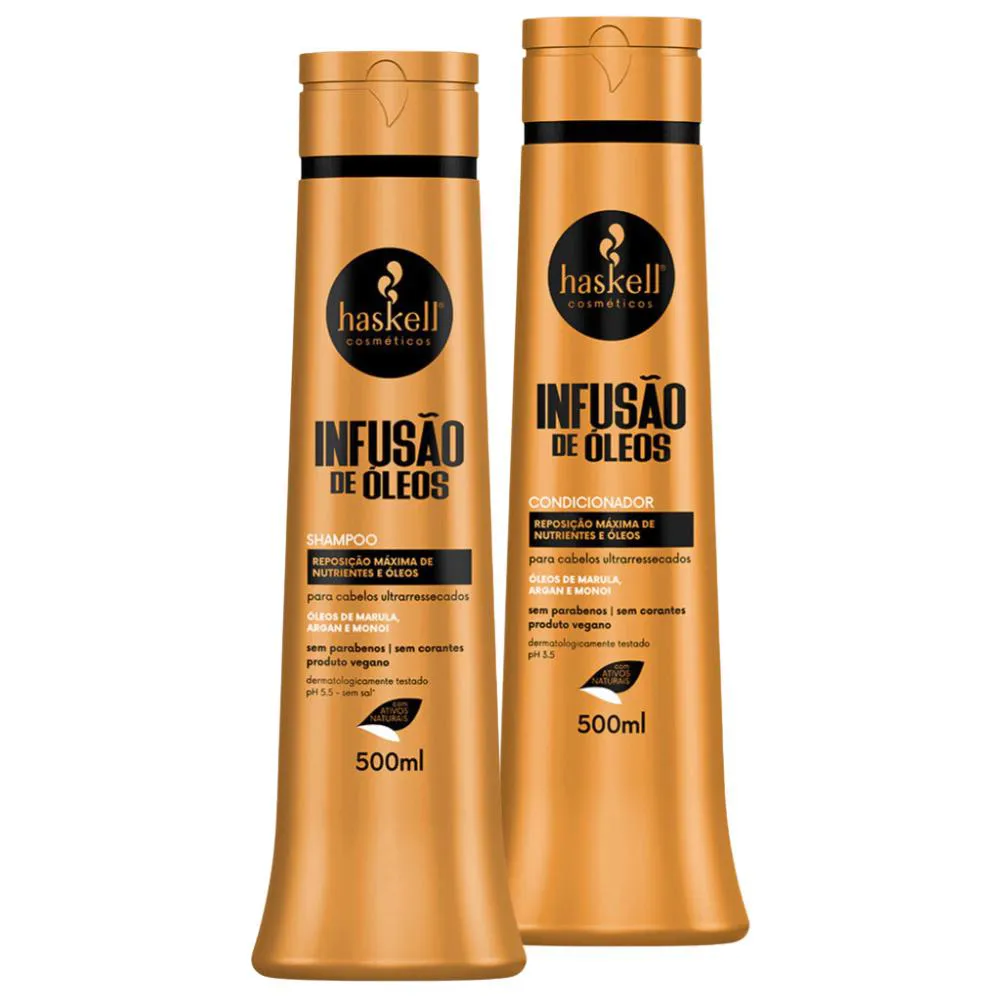 KIT INFUSãO DE ÓLEOS HASKELL SHAMPOO + CONDICIONADOR 500ML
